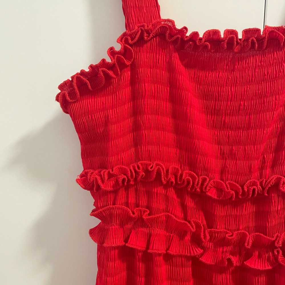 Farrow Red Ruffle Dress - Size Small - Picture 3 of 6